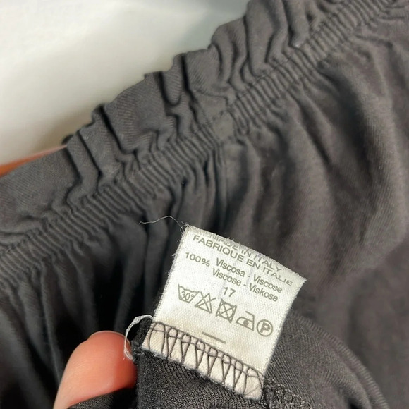 BRANDY MELVILLE Off The Shoulder Crop Peasant Top Black Elastic Waist Boho OS - Picture 8 of 10